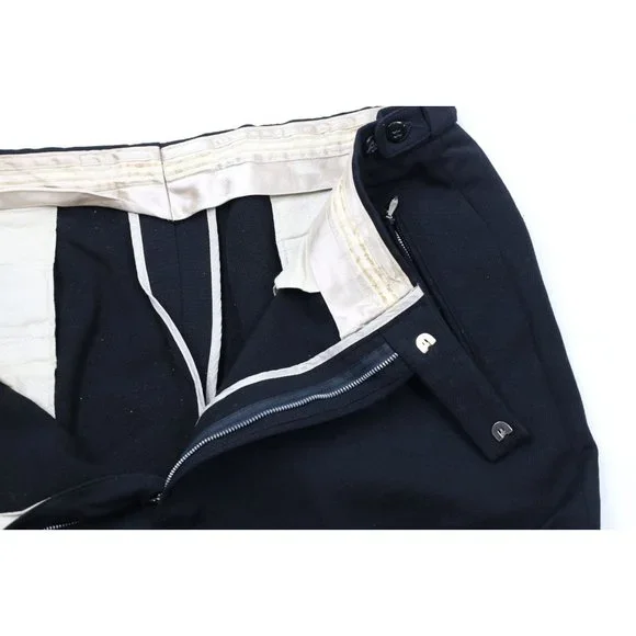 Vintage 40s Mens 34x32 Olympic Stretch Wool Stirrup Skiing Pants Black Italy - Picture 8 of 12